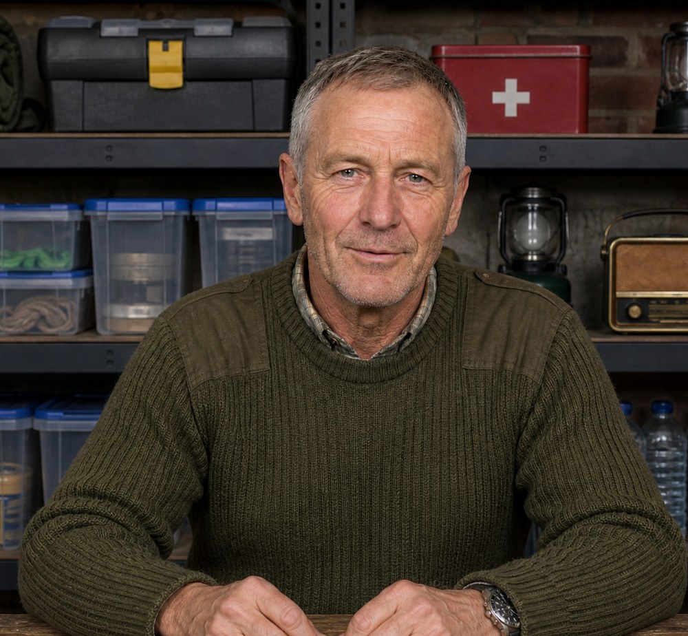 Graham Werner in his garage workshop